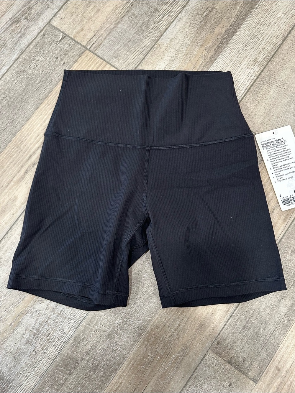 lululemon athletica Black High-Rise Ribbed Bike Shorts